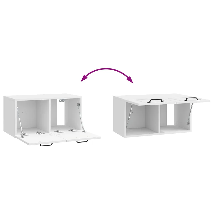 Meuble TV mural Montage mural Blanc brillant 59,5 x 31 x 30 cm - 8