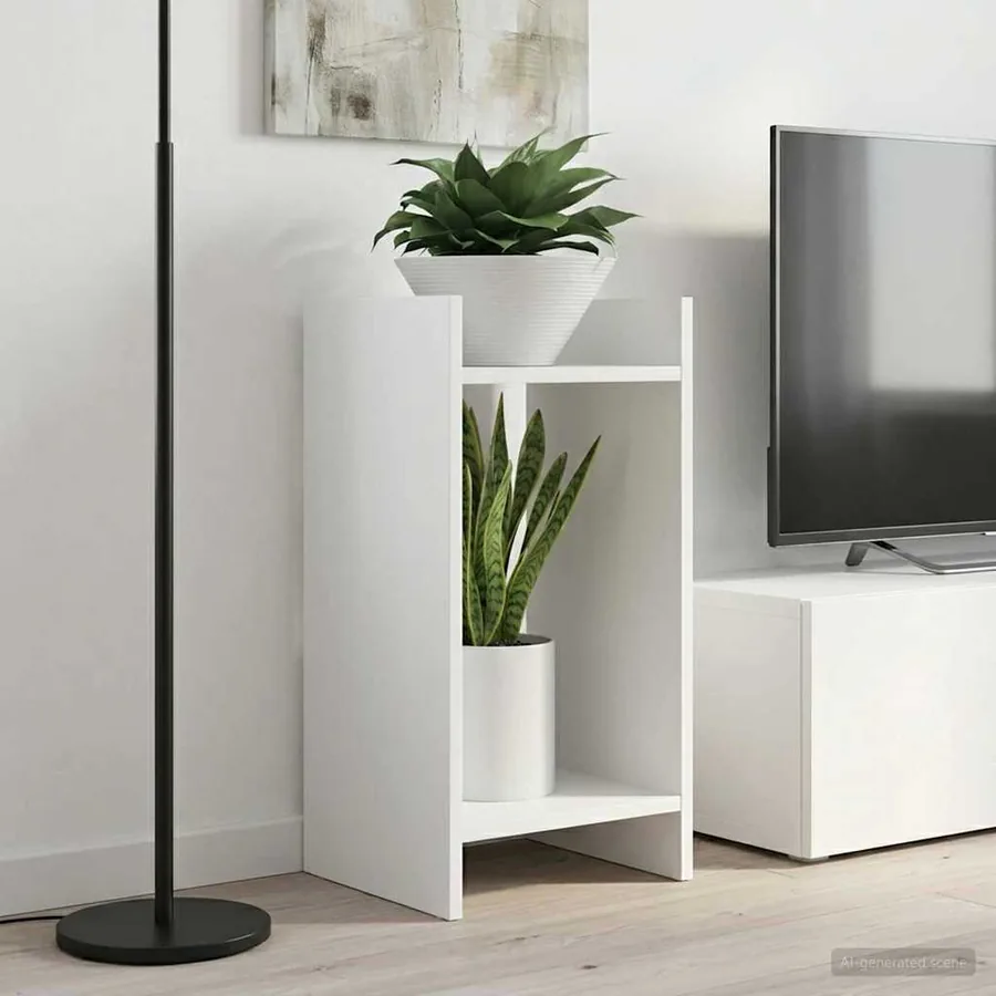 Support de Plante 2 pc Blanc 30 x 30 x 60 cm Bois d’ingénierie