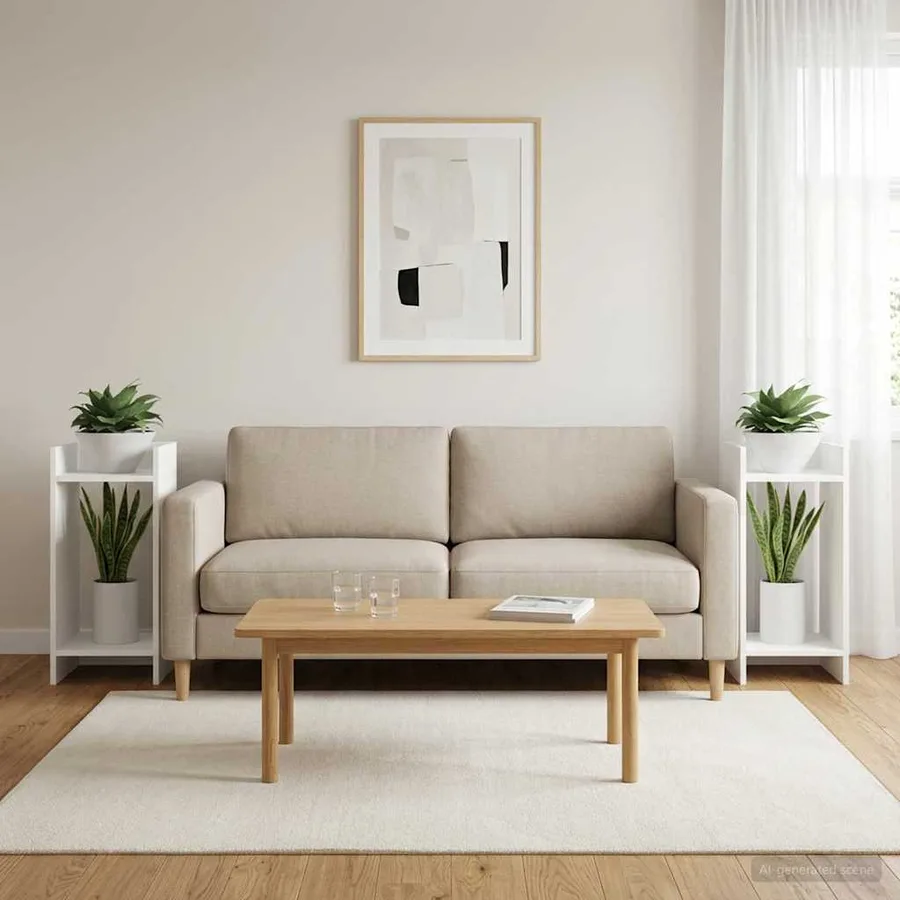 Support de Plante 2 pc Blanc 30 x 30 x 60 cm Bois d’ingénierie - 4