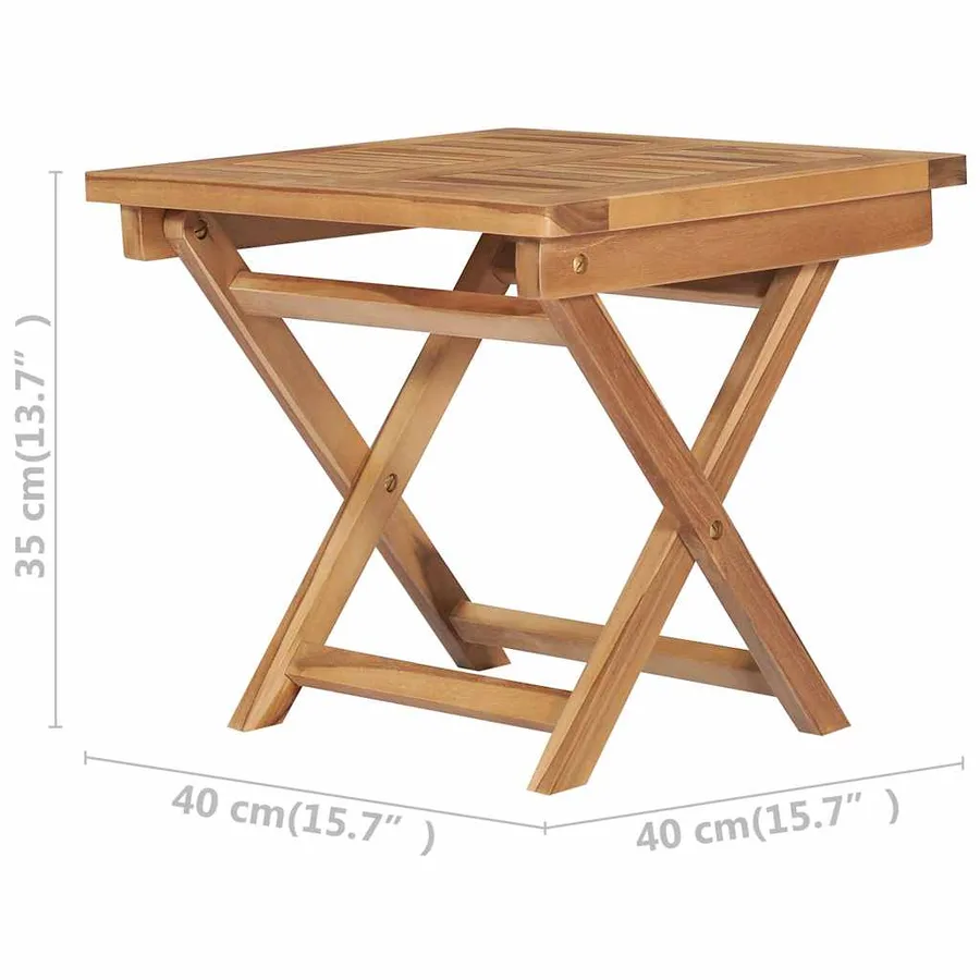 Chaise longue pliable avec table Bois de teck solide - 11