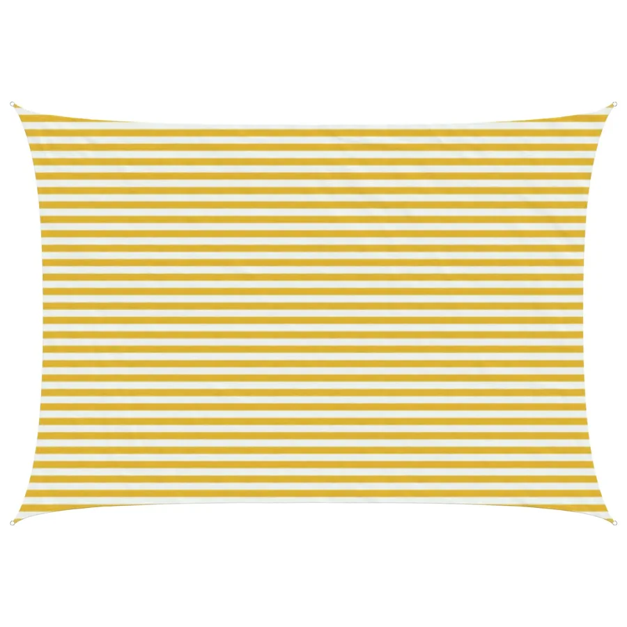 Voile d'ombre Jaune et blanc 3,5 x 5 m HDPE