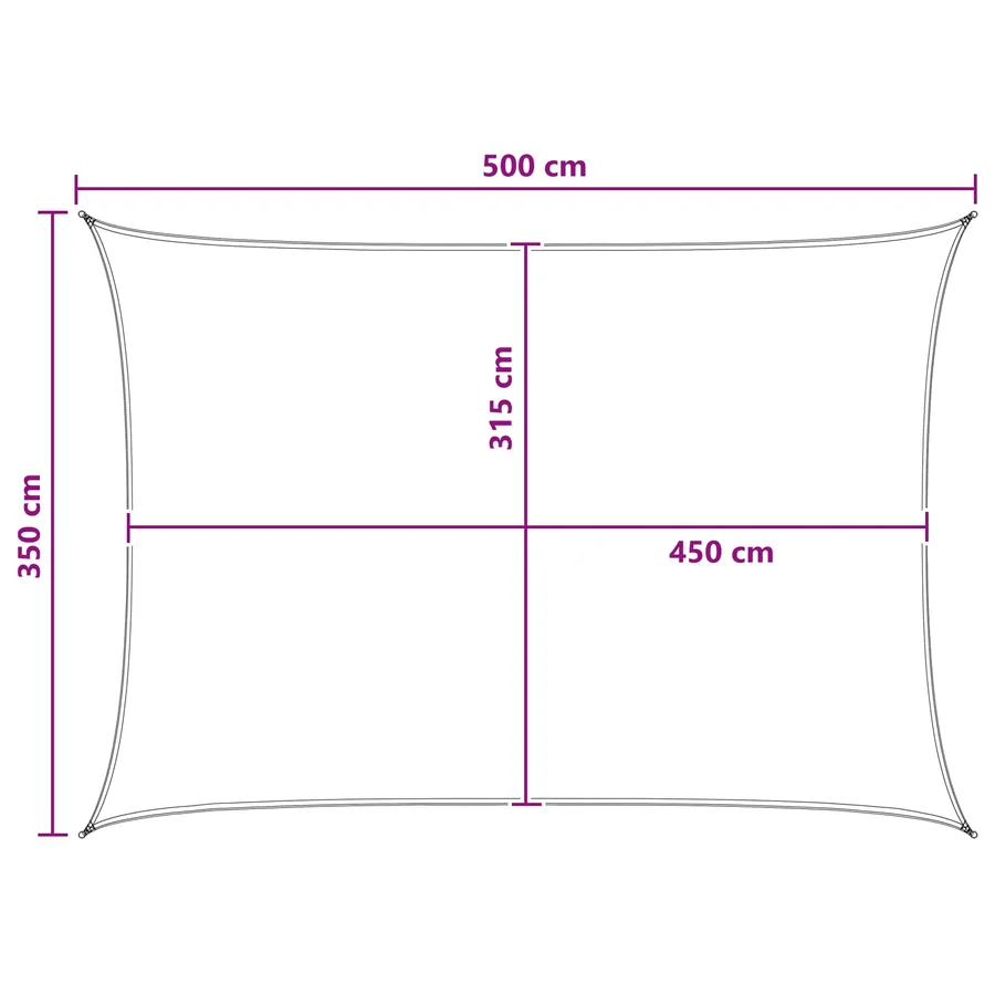 Voile d'ombre Jaune et blanc 3,5 x 5 m HDPE - 8