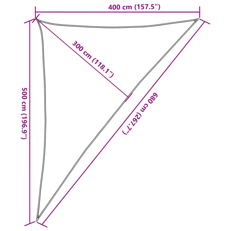 Voile d'ombrage 160 g/m² Marron 4x5x6,8 m PEHD - 10