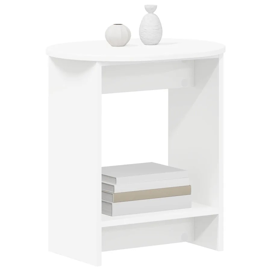 Table d'appoint Blanc 50 x 39,5 x 55 cm Bois d'ingénierie - 3