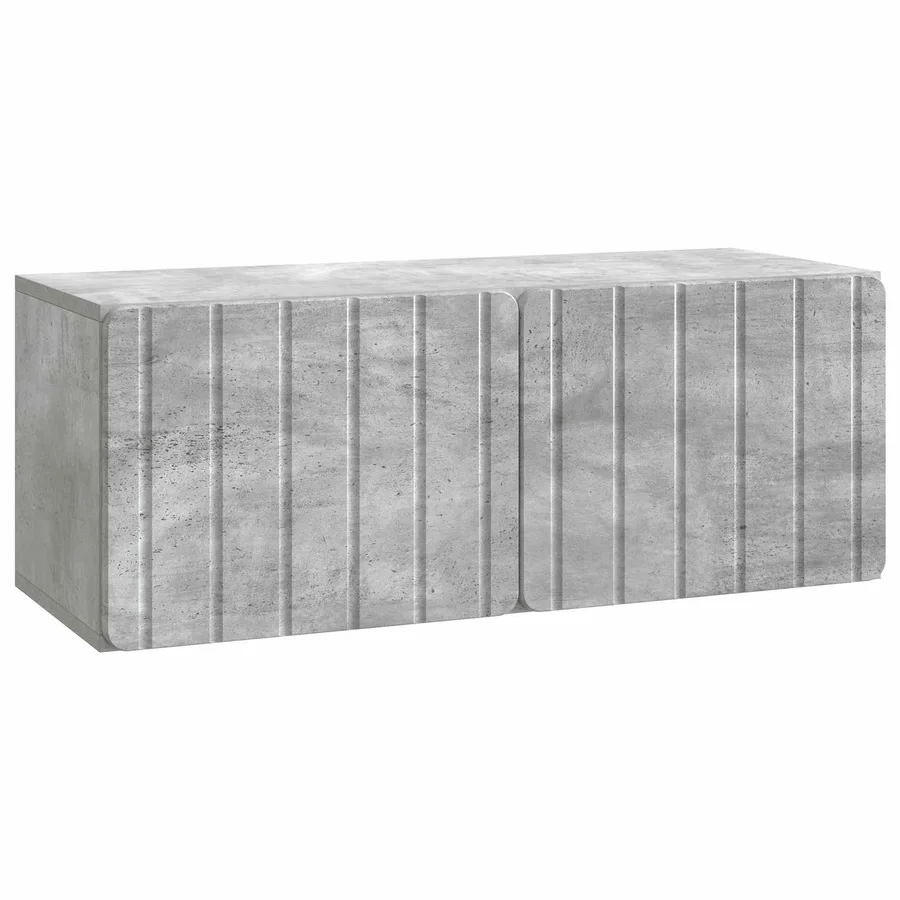 Meuble TV mural 78,5 x 31 x 30 cm Gris béton Bois d'ingénierie - 2