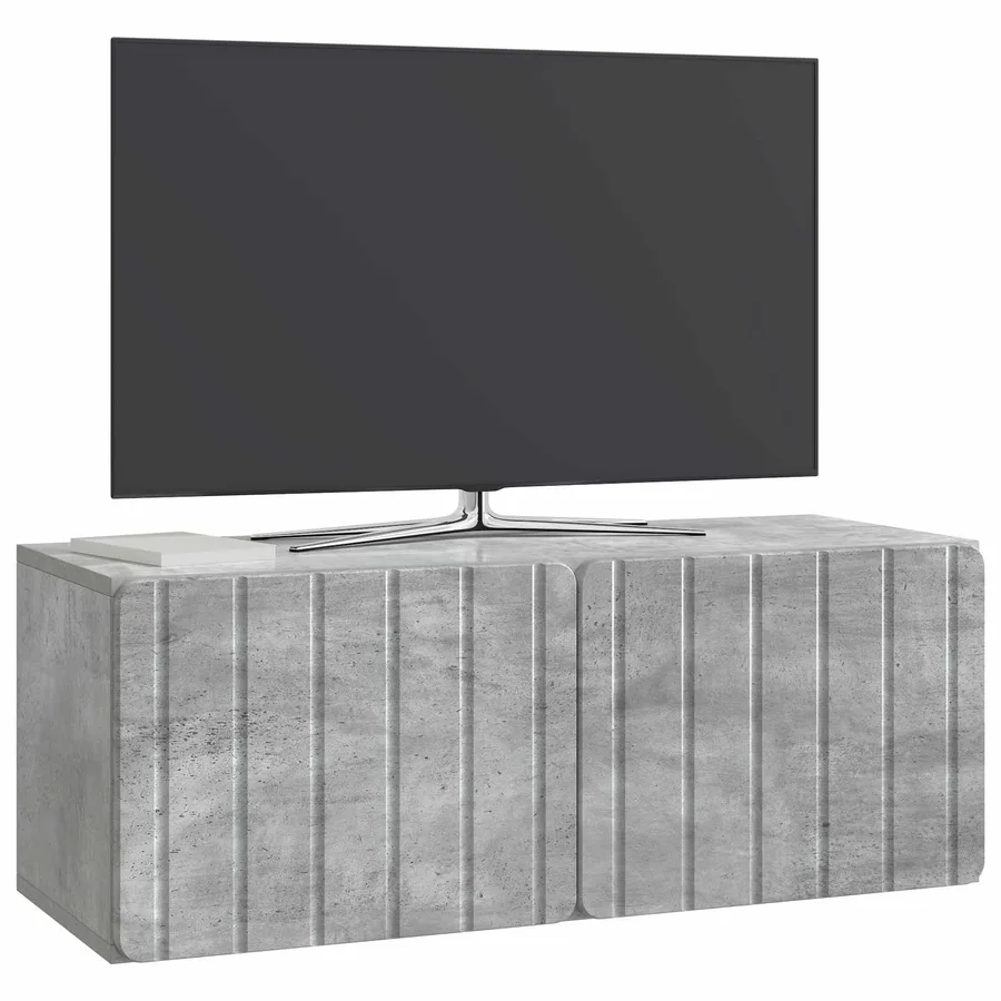 Meuble TV mural 78,5 x 31 x 30 cm Gris béton Bois d'ingénierie - 3