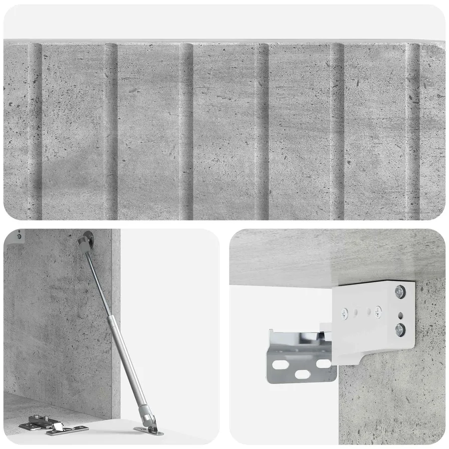 Meuble TV mural 78,5 x 31 x 30 cm Gris béton Bois d'ingénierie - 9