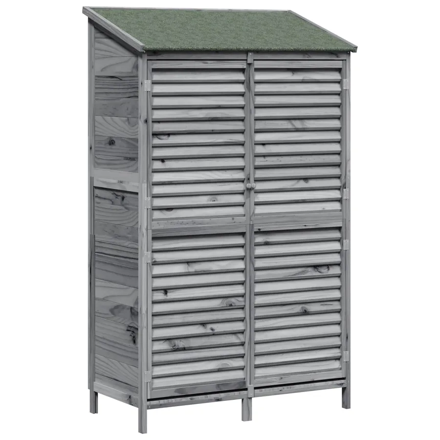 Abri de jardin Gris 106 x 56 x 176,5 cm Bois de Sapin Massif - 2