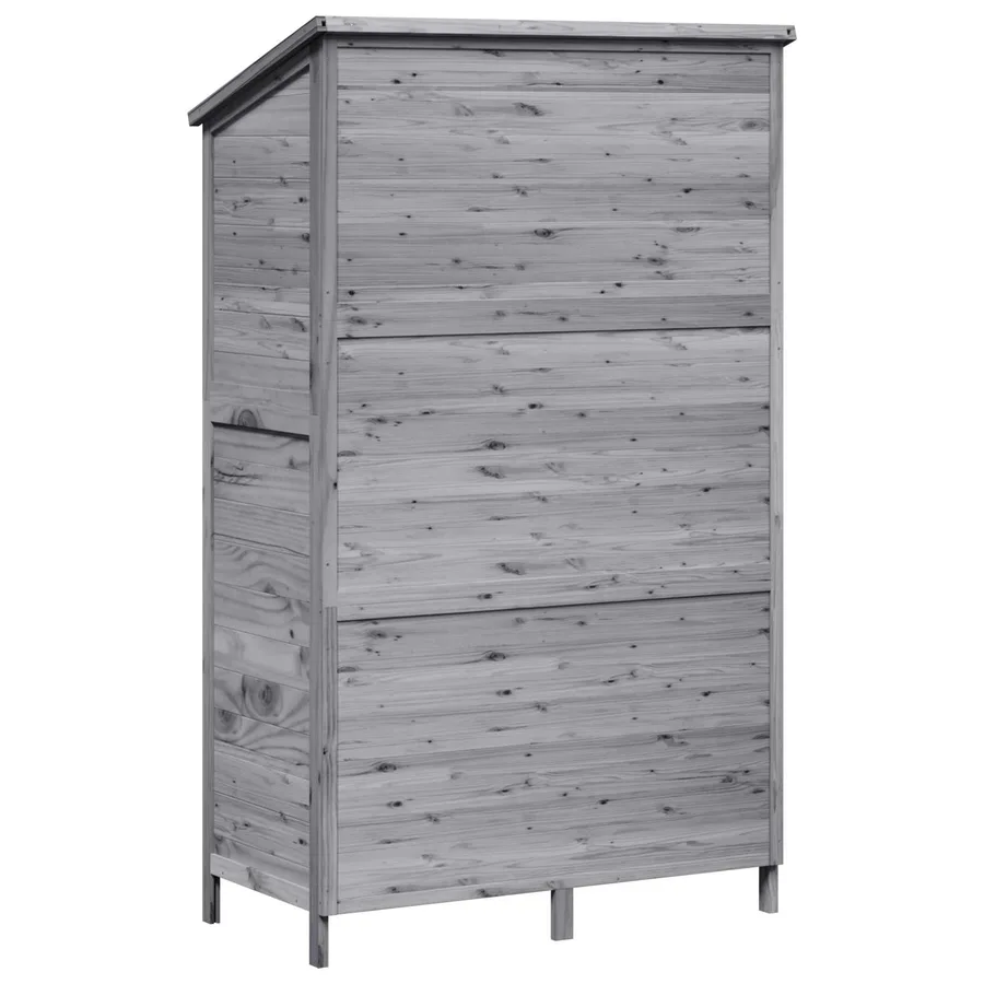 Abri de jardin Gris 106 x 56 x 176,5 cm Bois de Sapin Massif - 7
