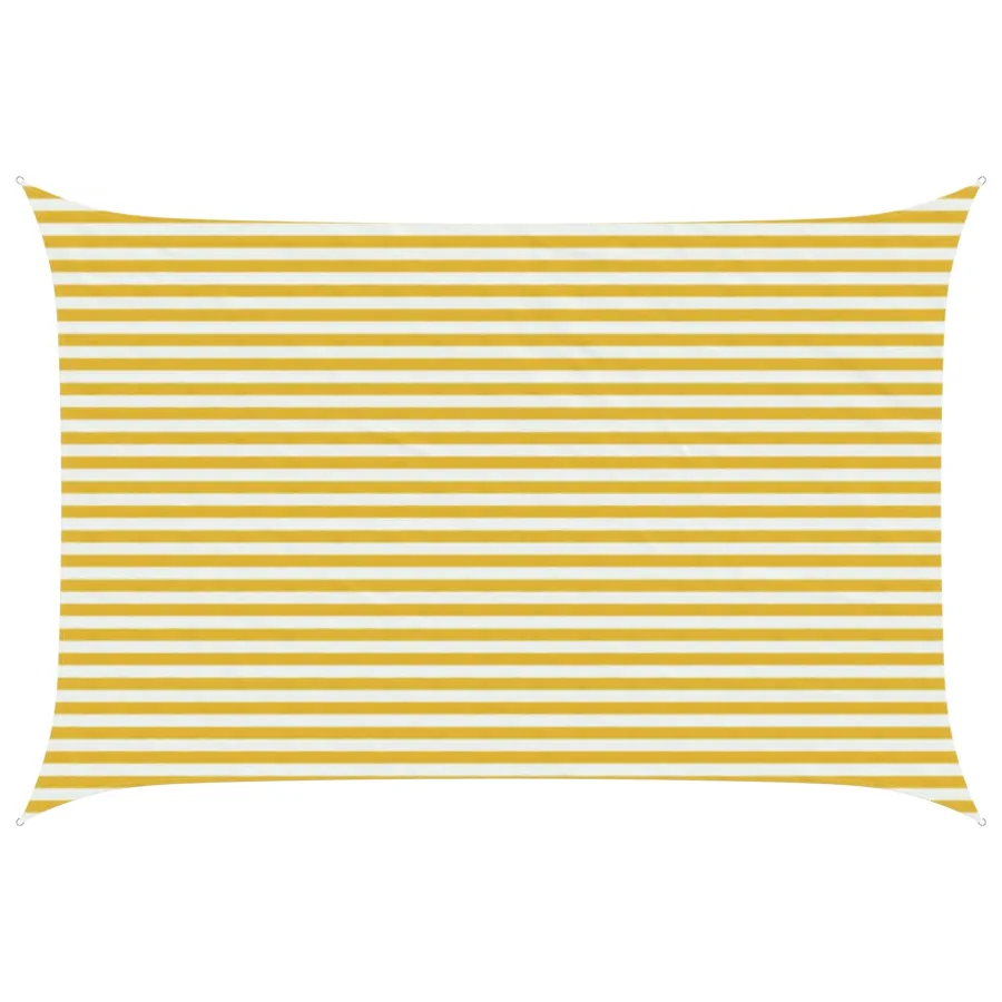Voile d'ombre Jaune et blanc 3 x 4 m HDPE