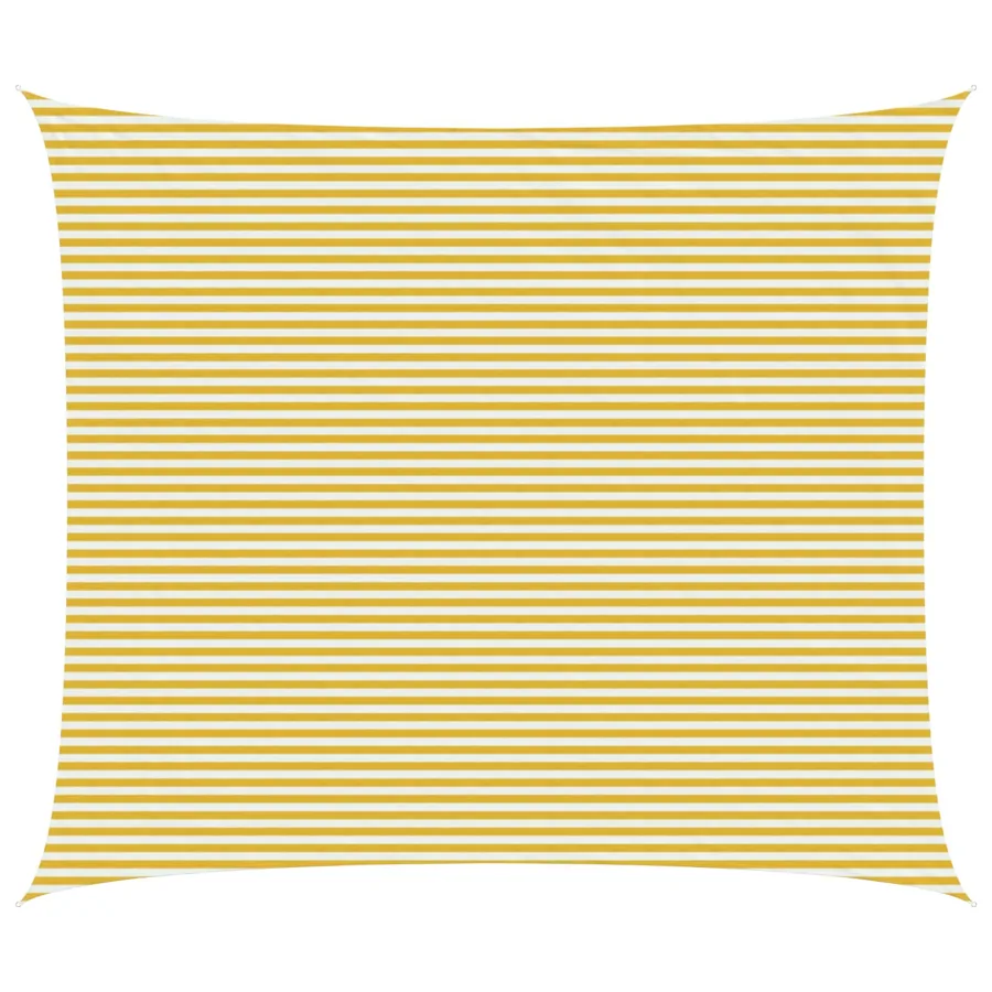 Voile d'ombre Jaune et blanc 6 x 7 m HDPE