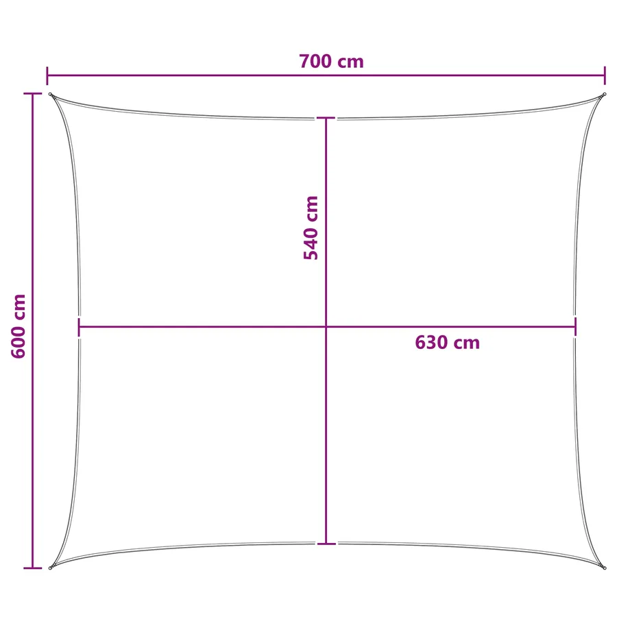 Voile d'ombre Jaune et blanc 6 x 7 m HDPE - 8