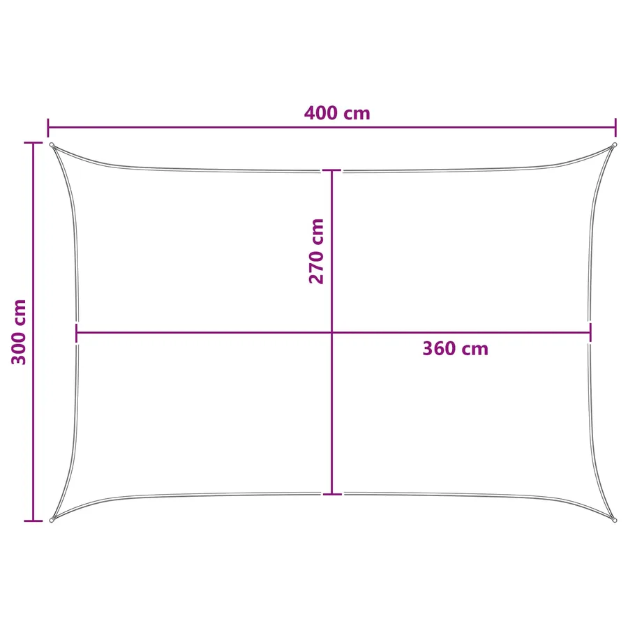 Voile d'ombre Anthracite et blanc 3 x 4 m HDPE - 8