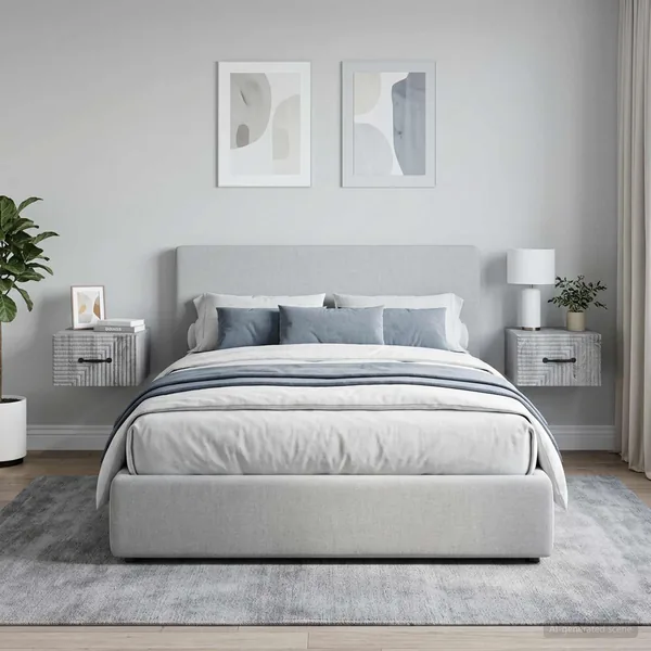 Cabinet de chevet mural 2 pcs Sonoma gris 34,5 x 33 x 20 cm