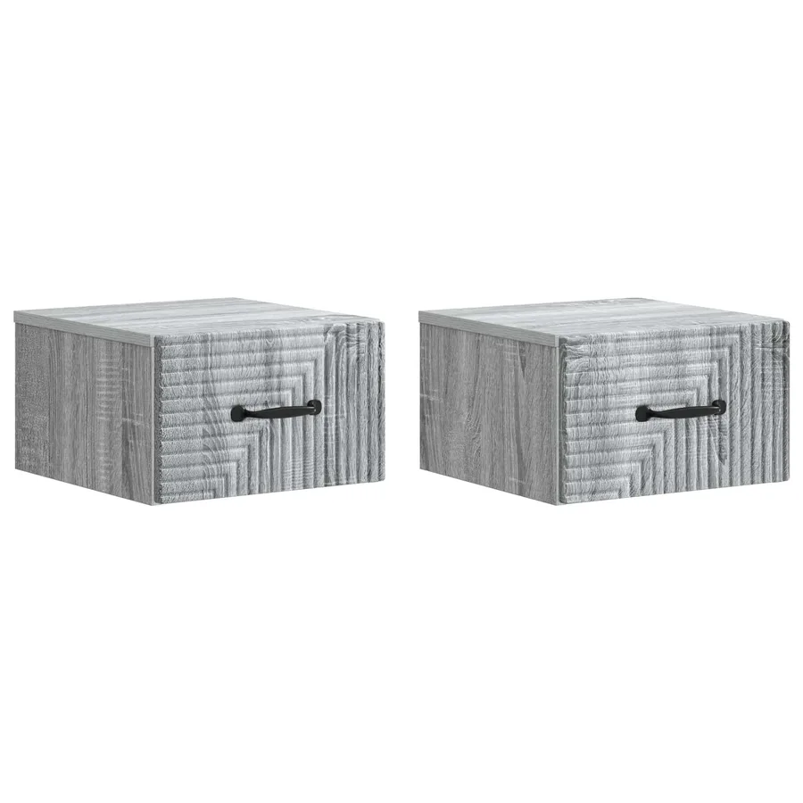 Cabinet de chevet mural 2 pcs Sonoma gris 34,5 x 33 x 20 cm - 2