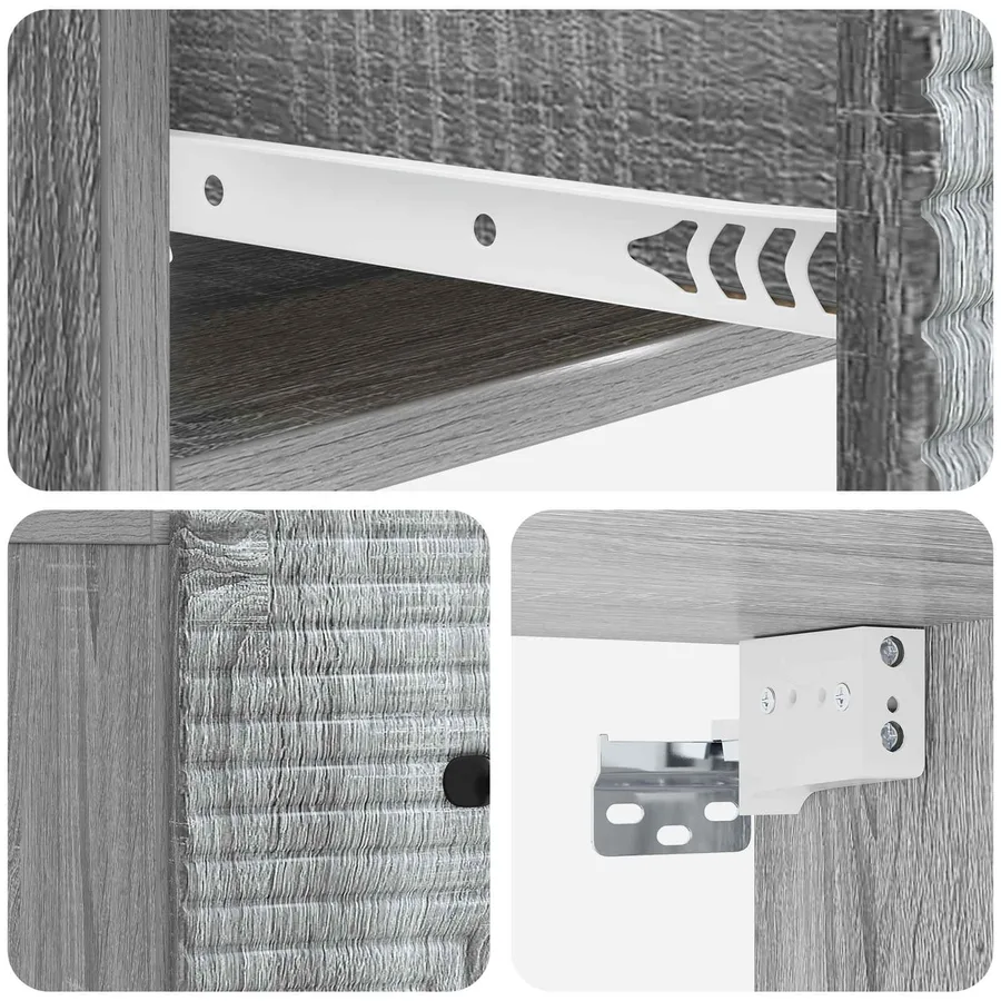 Cabinet de chevet mural 2 pcs Sonoma gris 34,5 x 33 x 20 cm - 8