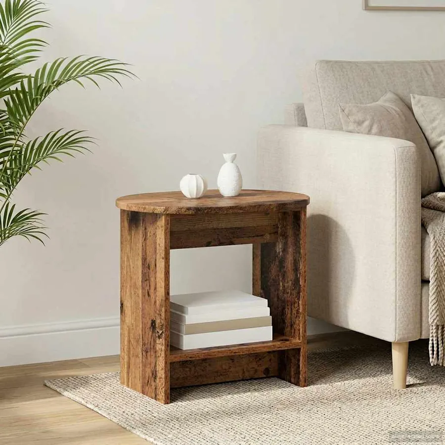 Table d'appoint Bois ancien 50 x 39,5 x 55 cm Bois d'ingénierie