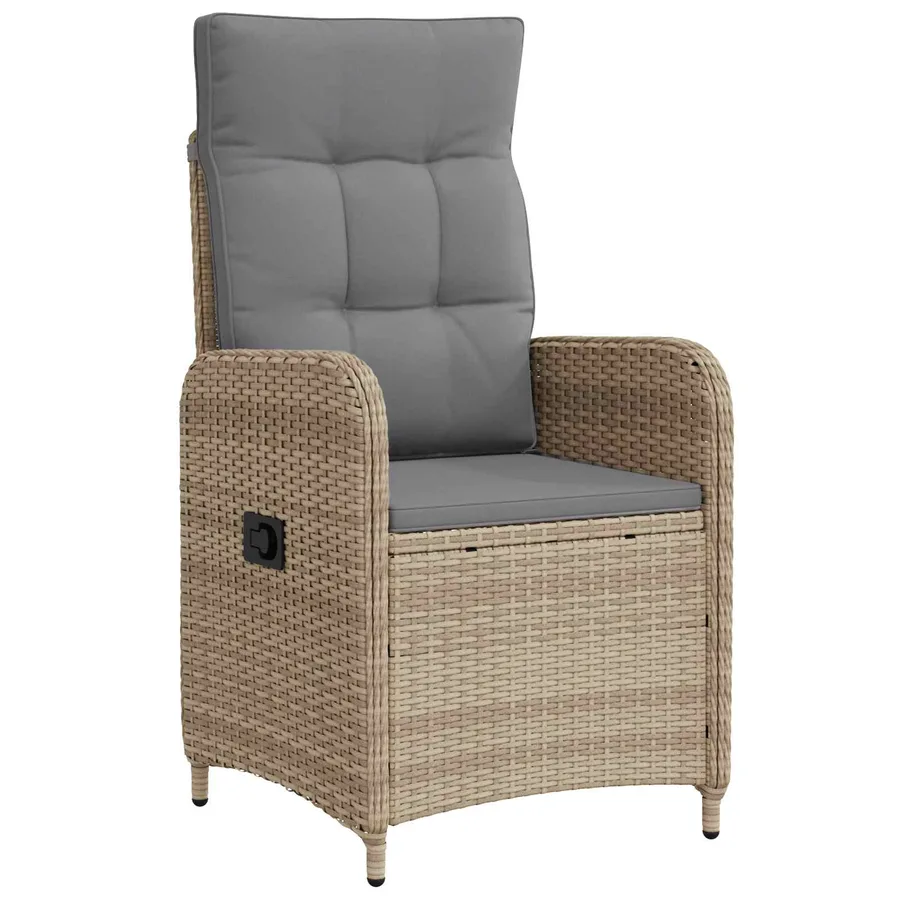 Ensemble de repas extérieur 5 pcs Beige et Gris clair - 4