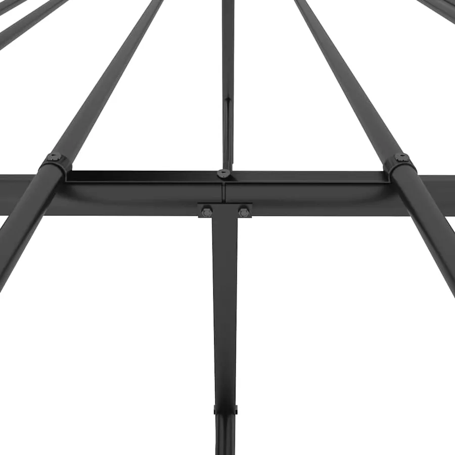 Cadre de lit métal sans matelas et tête de lit noir 160x200 cm - 8