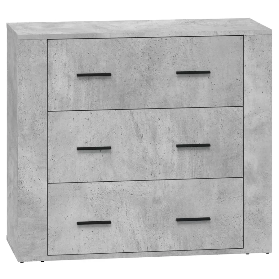 Buffets 2 pcs gris béton bois d'ingénierie - 6