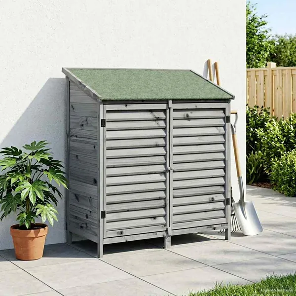 Abri de jardin Gris 106 x 56 x 113,5 cm Bois de Sapin Massif