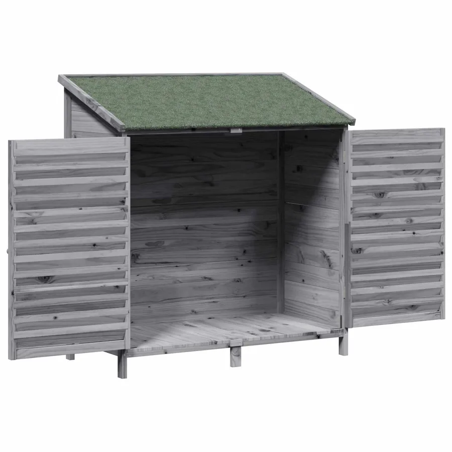 Abri de jardin Gris 106 x 56 x 113,5 cm Bois de Sapin Massif - 4