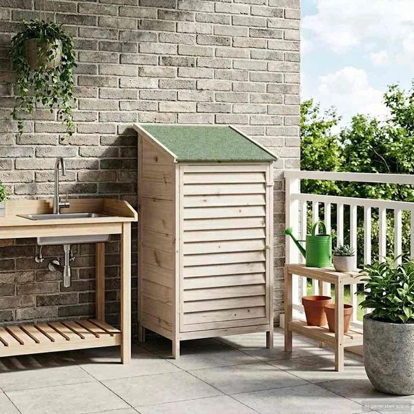 Abri de jardin Blanc 59 x 56 x 113,5 cm Bois de Sapin Massif