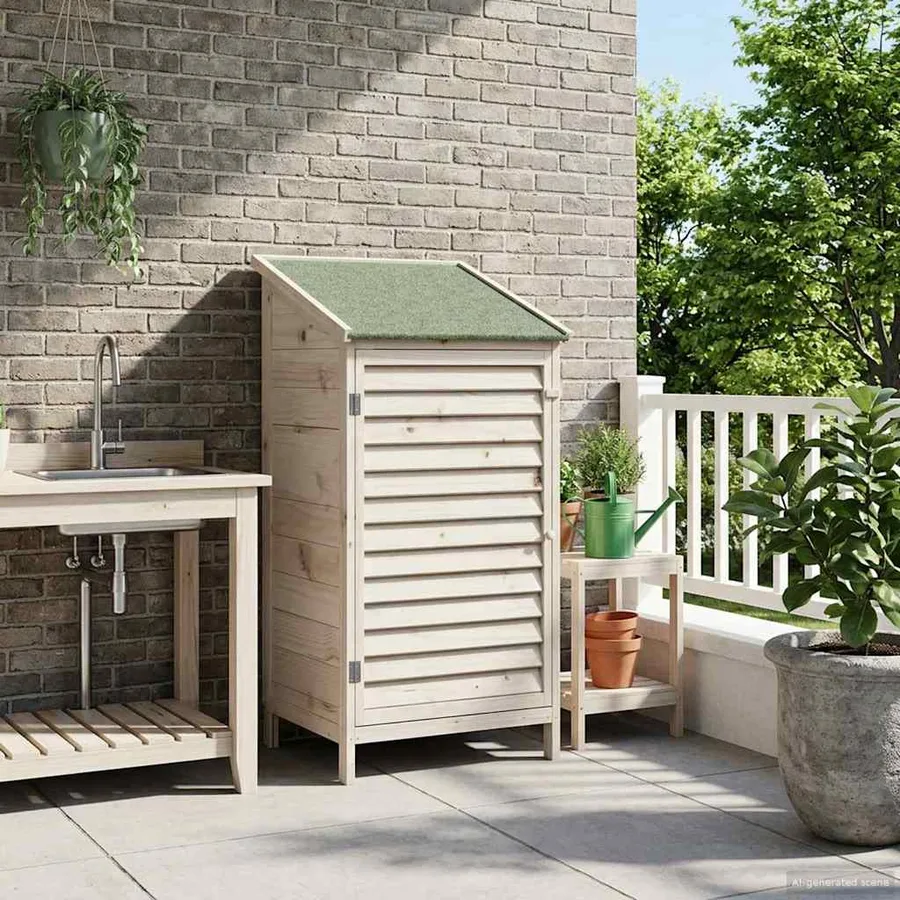Abri de jardin Blanc 59 x 56 x 113,5 cm Bois de Sapin Massif - 3