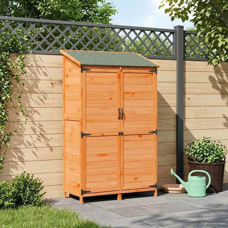 Abri de jardin Marron 106,5 x 56 x 176 cm Bois de Sapin Massif - 3