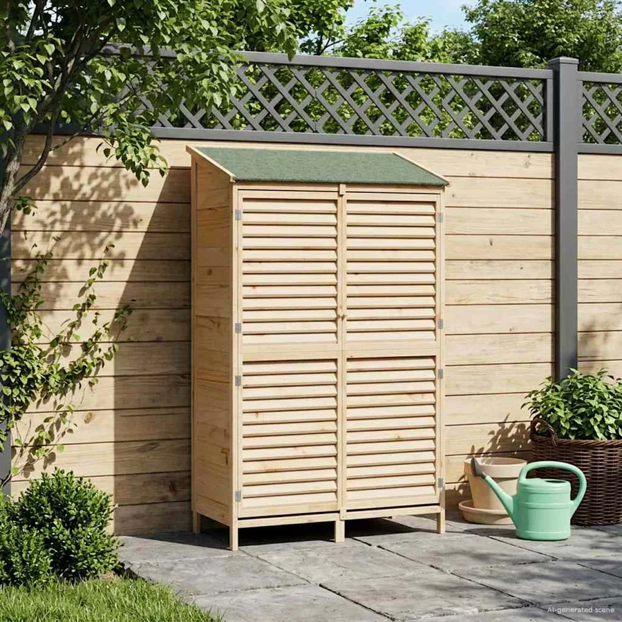 Abri de jardin Naturel 106 x 56 x 176,5 cm Bois de Sapin Massif - 3