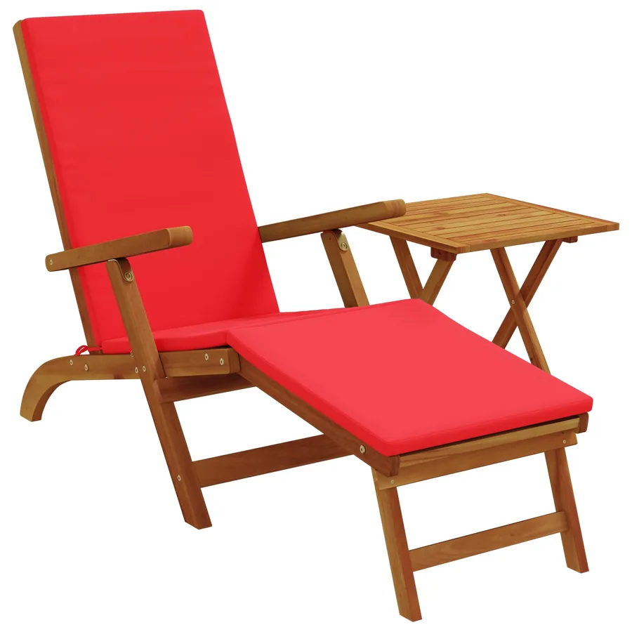 Chaise longue inclinable et pliable 2 pcs Rouge - 2