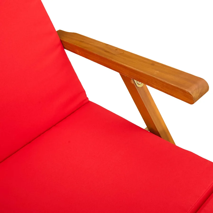 Chaise longue inclinable et pliable 2 pcs Rouge - 9