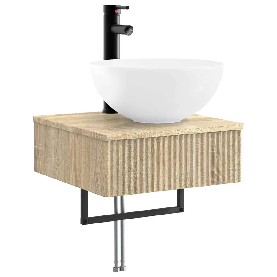 Basin de lavage mural Chêne Sonoma 40 x 41 x 40,5 cm - 2