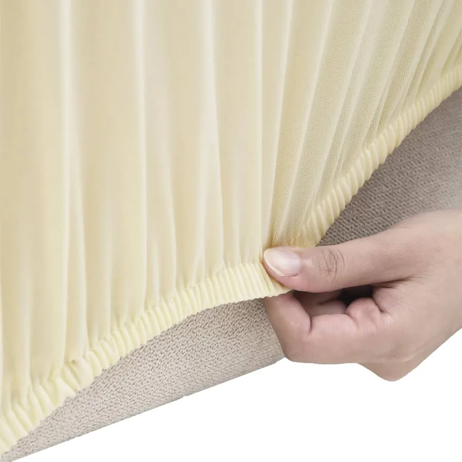 Housse extensible de canapé 3 places Crème Jersey de polyester - 3