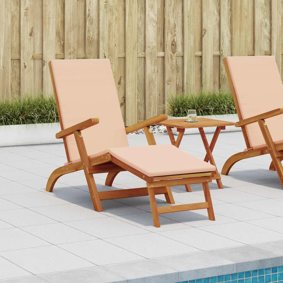 Chaise longue inclinable et pliable 2 pcs Beige