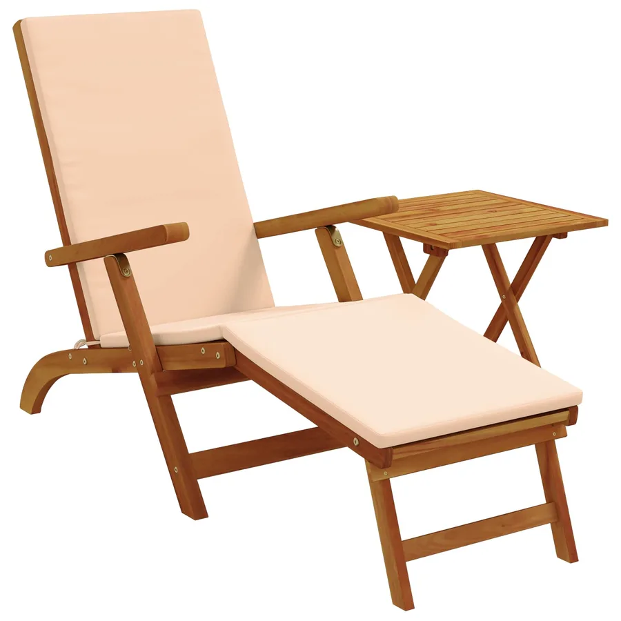 Chaise longue inclinable et pliable 2 pcs Beige - 2