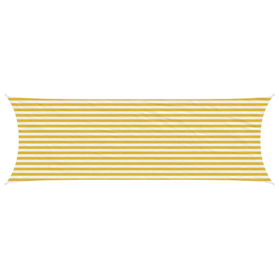 Voile d'ombre Jaune et blanc 2 x 6 m HDPE