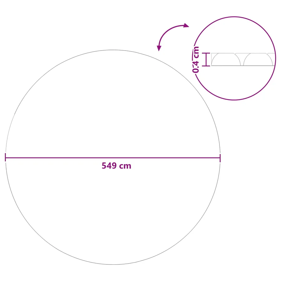 Couverture de piscine solaire extra épaisse Ø 549 cm 400 μm - 7