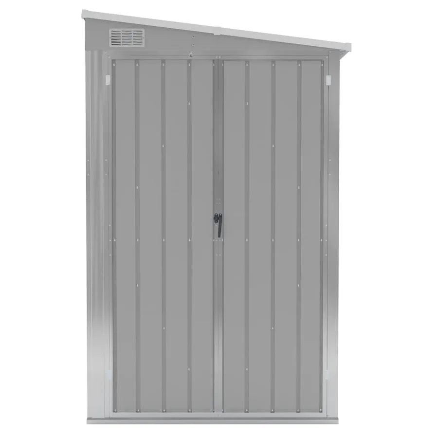 Abri de jardin mural Gris 118x288x178 cm Acier galvanisé - 3