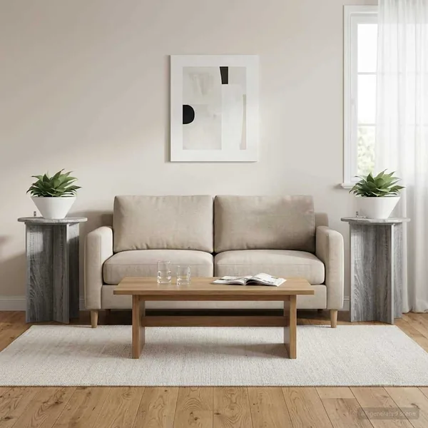 Support de Plante 2 pcs Sonoma gris Ø40 x 60 cm