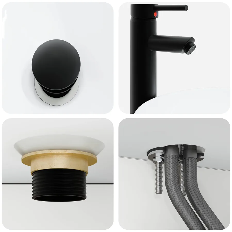 Basin de lavage mural Blanc brillant 40 x 41 x 40,5 cm - 7