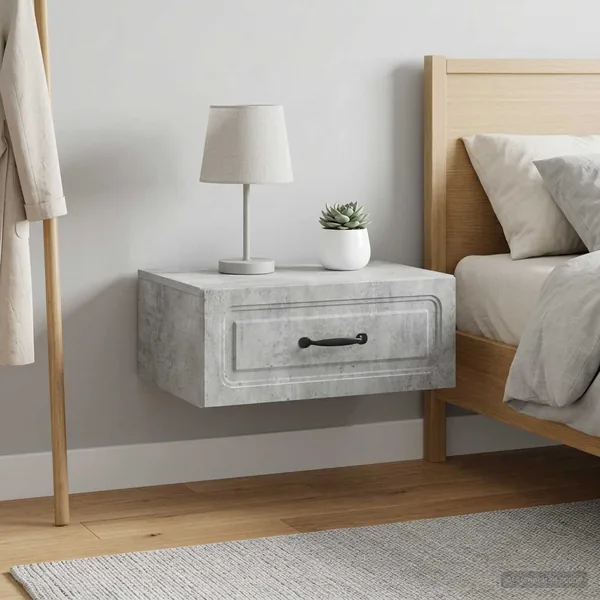 Cabinet de chevet mural 2 pcs Gris béton 49 x 34,5 x 20 cm