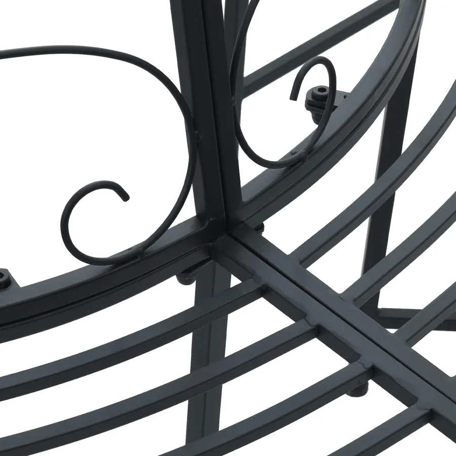 Banc d'Arbre 8-Nombre de places Ø 160 x 89 cm Acier Noir Rond - 4