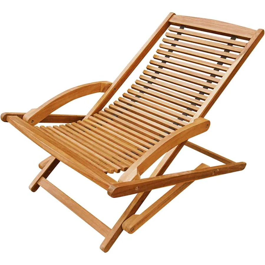 Chaise de terrasse avec repose-pied Bois d'acacia solide - 6