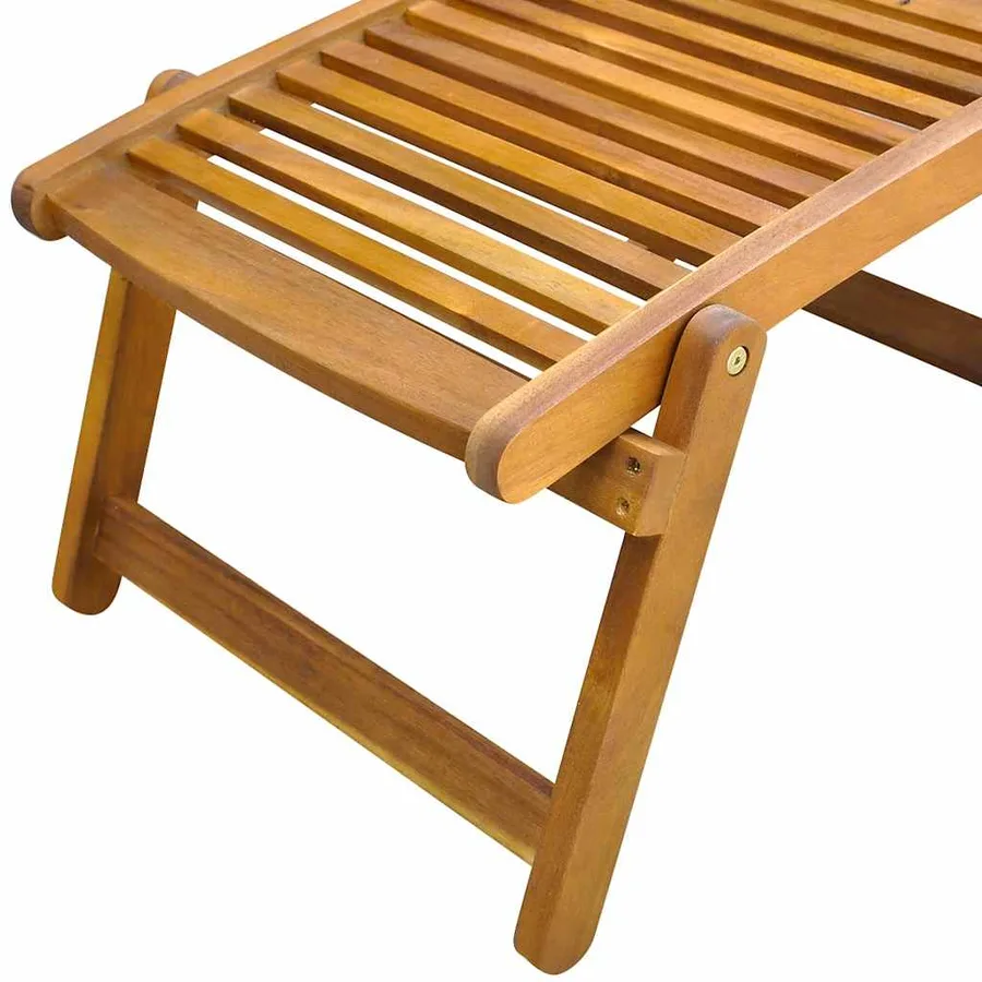 Chaise de terrasse avec repose-pied Bois d'acacia solide - 7