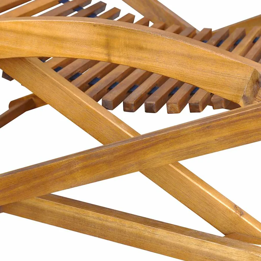 Chaise de terrasse avec repose-pied Bois d'acacia solide - 8