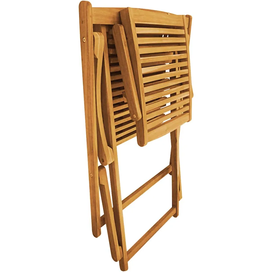 Chaise de terrasse avec repose-pied Bois d'acacia solide - 9
