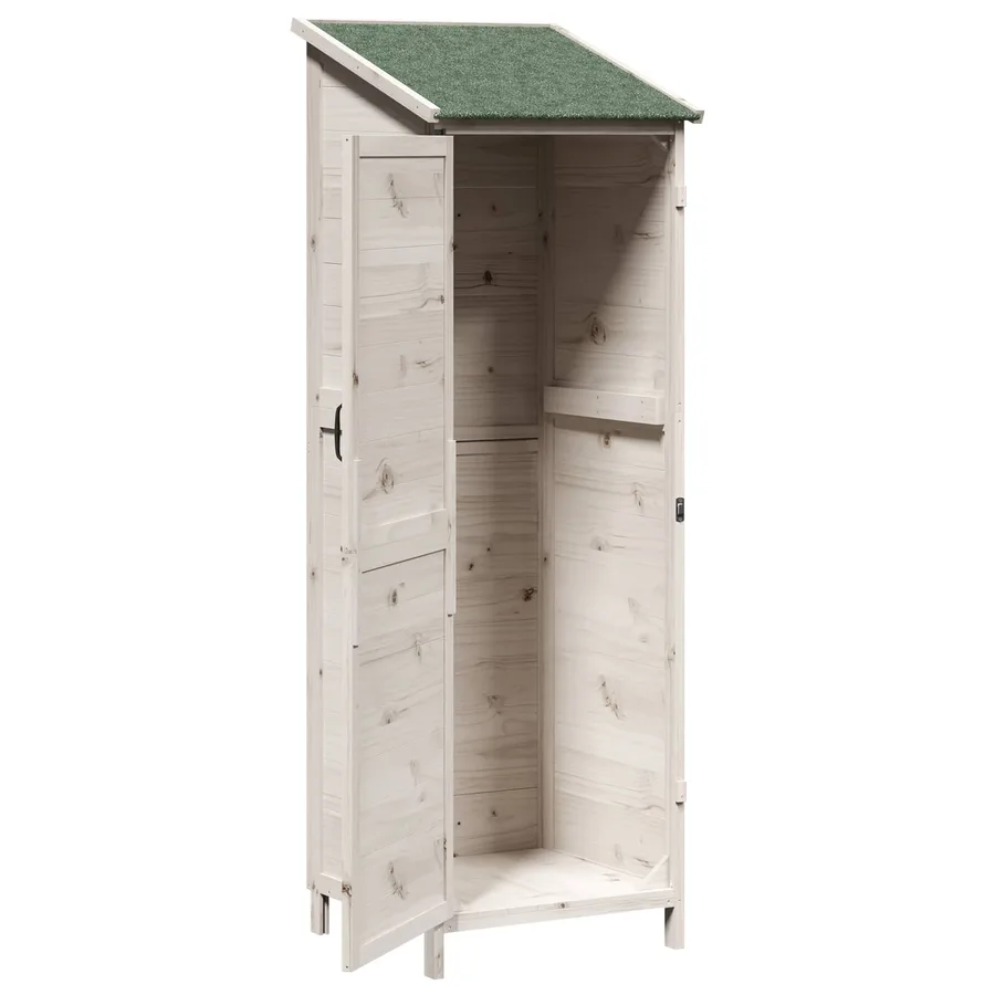 Abri de jardin Blanc 59,5 x 56 x 176,5 cm Bois de Sapin Massif - 4