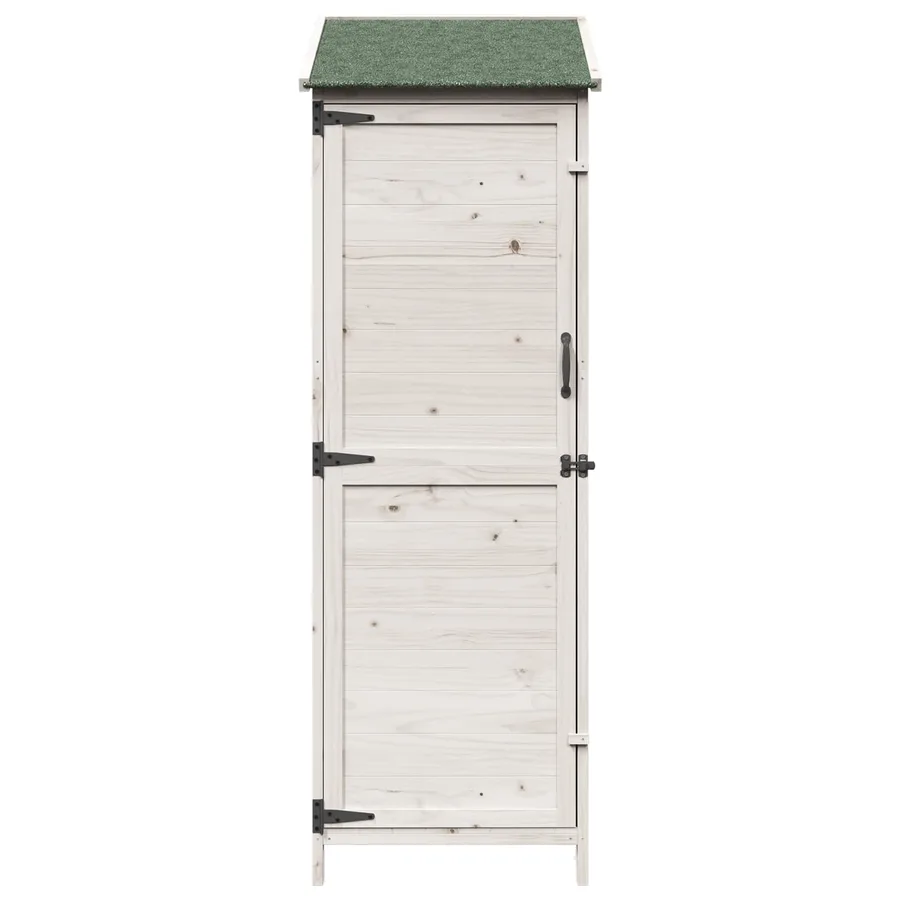 Abri de jardin Blanc 59,5 x 56 x 176,5 cm Bois de Sapin Massif - 5