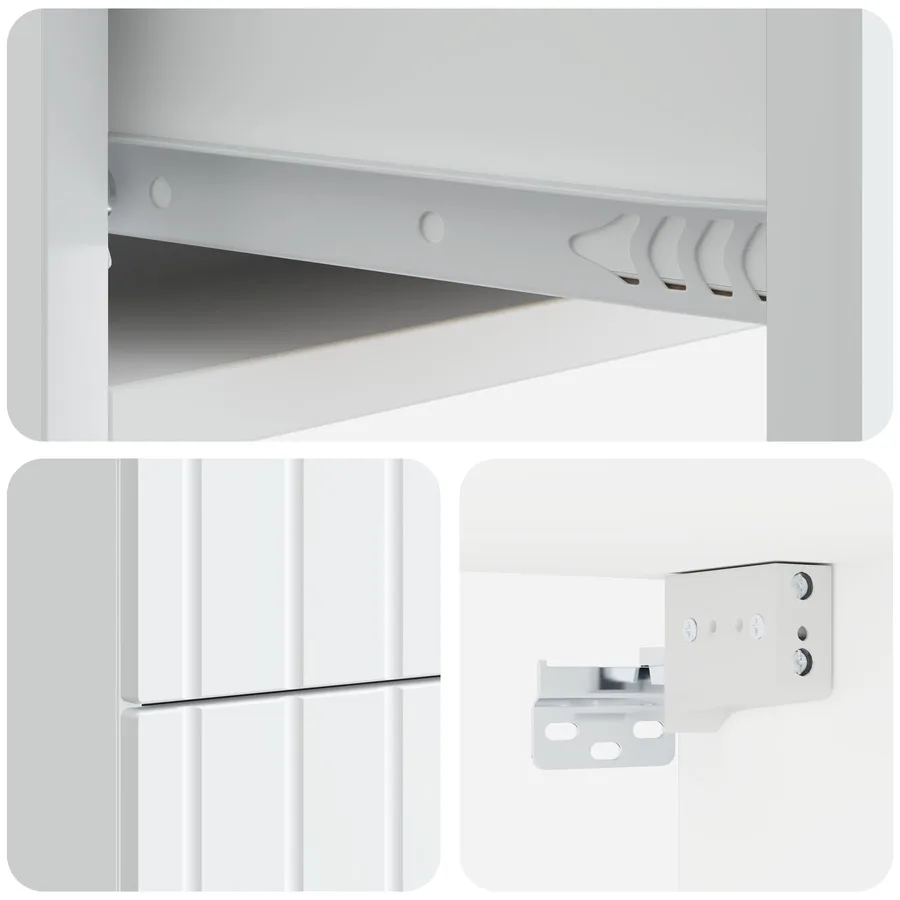 Cabinet de chevet mural avec tiroir Blanc 33 x 34,5 x 43 cm - 8
